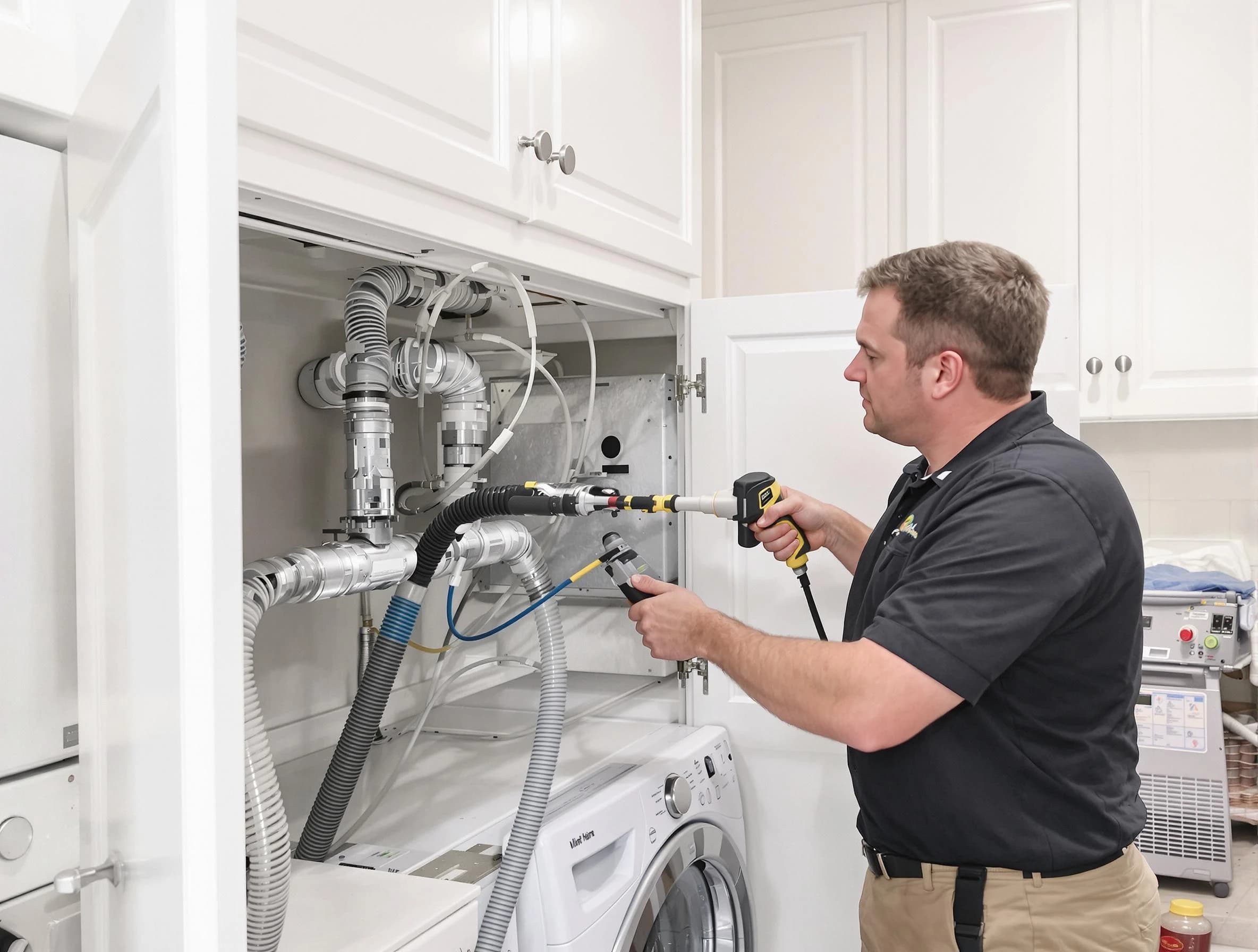 Norcross Dryer Vent Cleaning professional removing severe blockage from a clogged dryer vent in Norcross